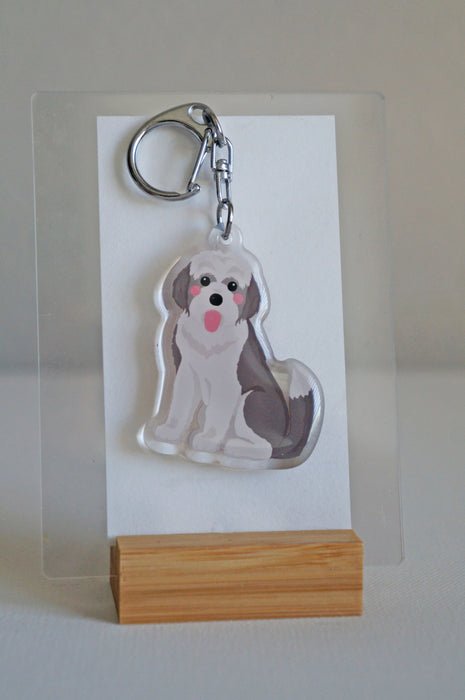 English Sheepdog Epoxy Keychain