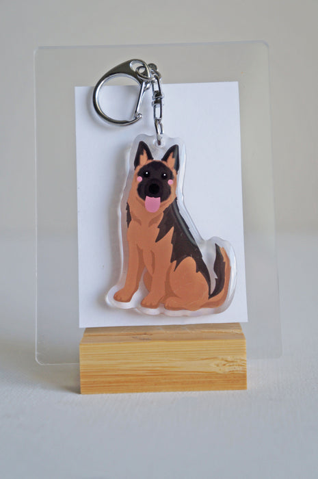 German Shepherd Epoxy Keychain