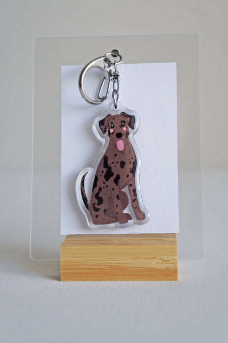 Great Dane Epoxy Keychain