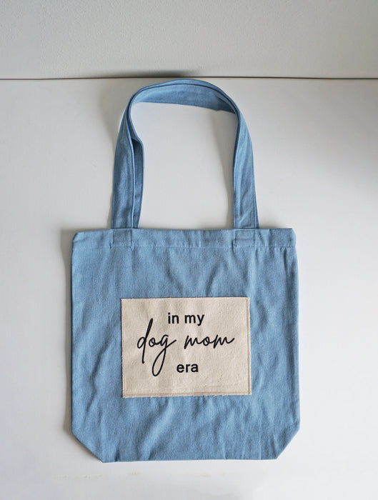 In My Dog Mom Era Denim Tote Bag