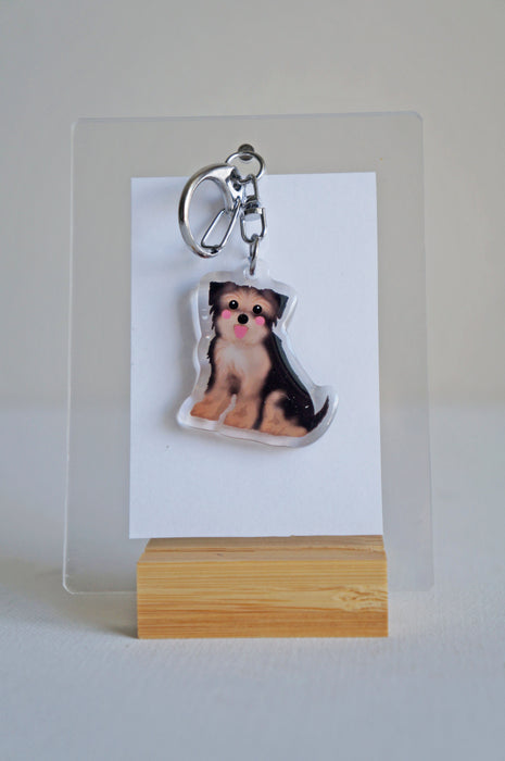 Morkie Epoxy Keychain