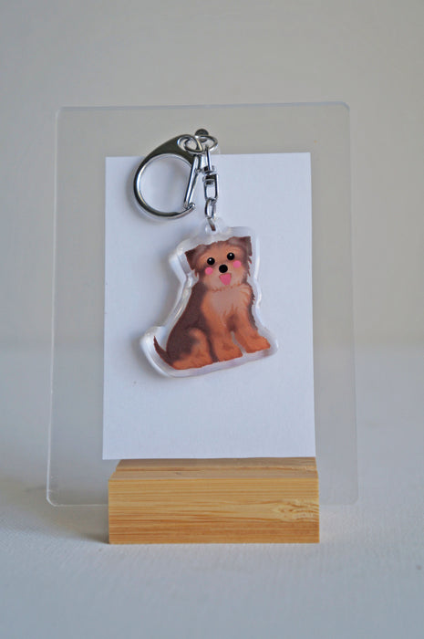 Morkie Epoxy Keychain