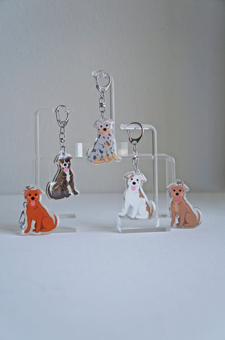 Pitbull Epoxy Keychain