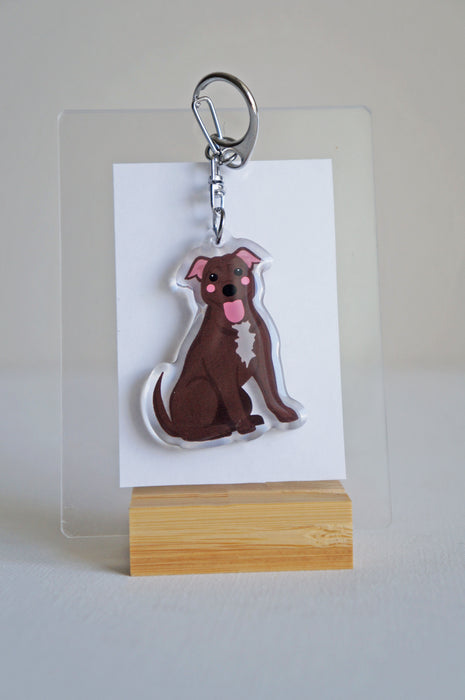 Pitbull Epoxy Keychain