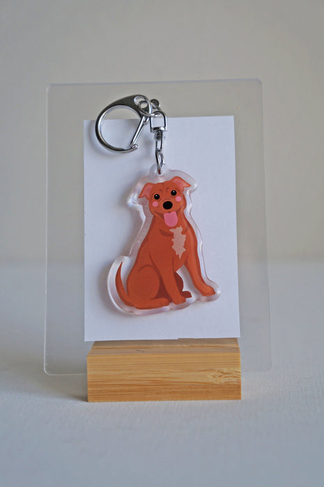 Pitbull Epoxy Keychain