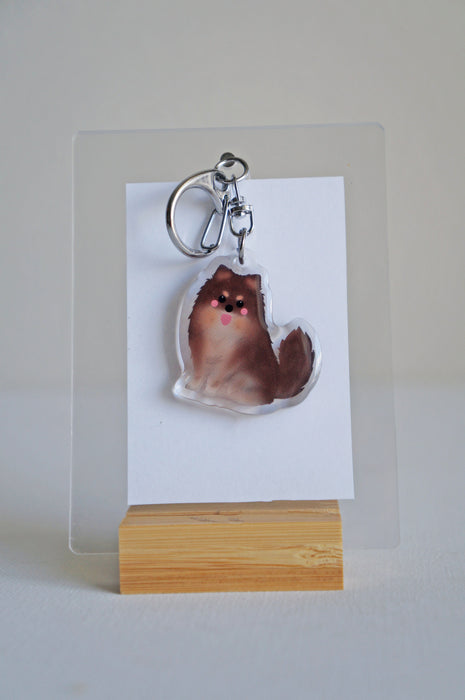 Pomeranian Epoxy Keychain