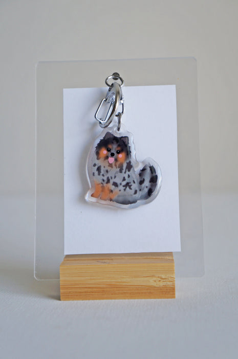 Pomeranian Epoxy Keychain