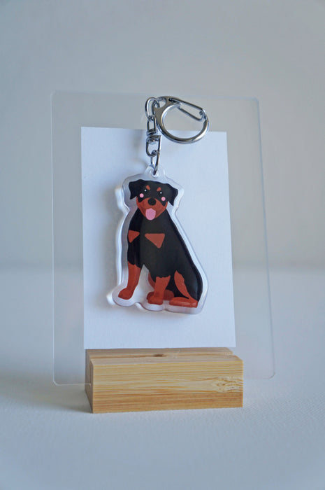 Rottweiler Epoxy Keychain