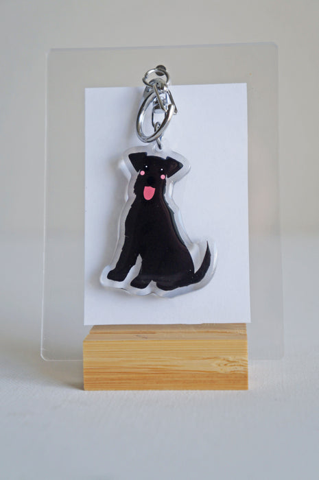 Schnauzer Epoxy Keychain