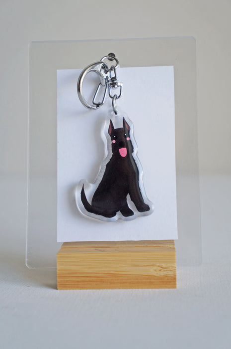 Schnauzer Epoxy Keychain