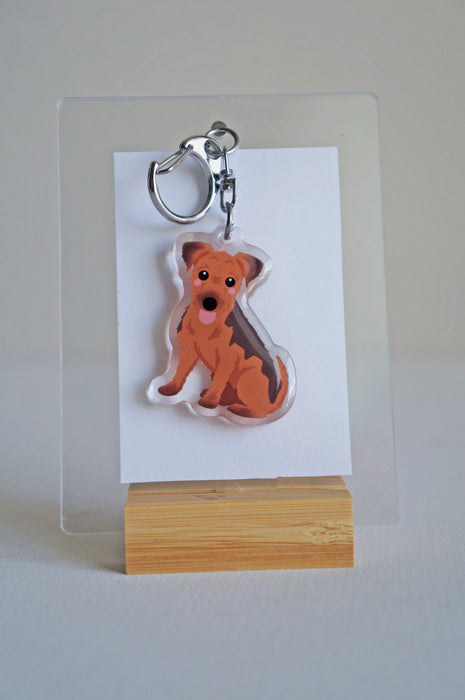 Terrier Mix Epoxy Keychain