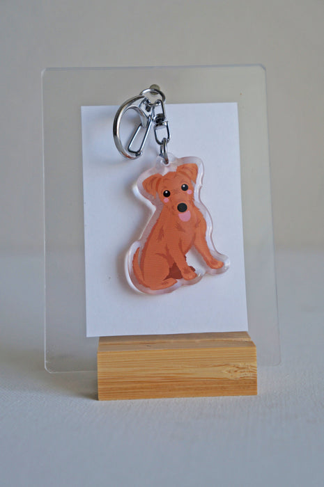 Terrier Mix Epoxy Keychain