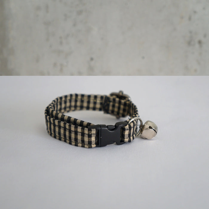 Black Plaid Cat Collar