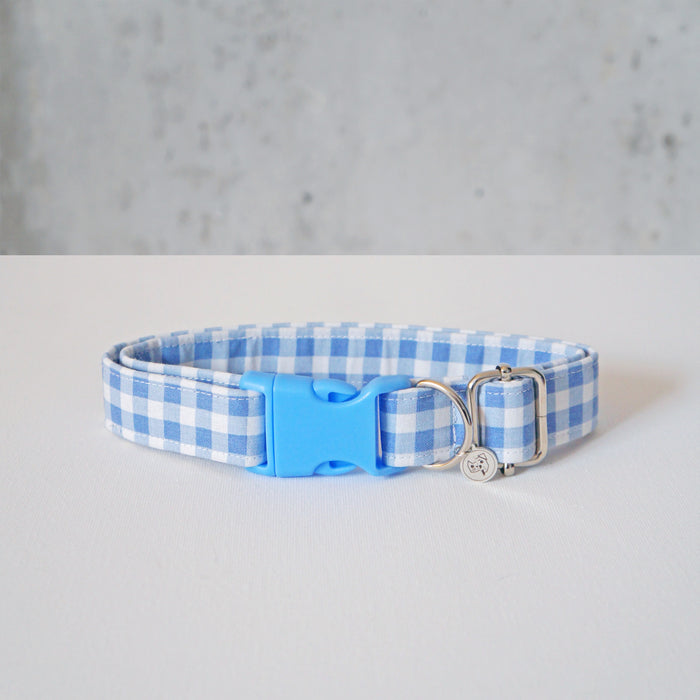 Blue Plaid Dog Collar