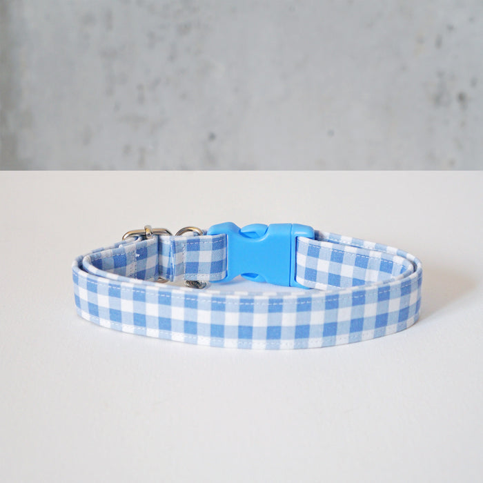 Blue Plaid Dog Collar