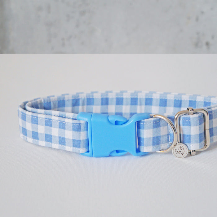 Blue Plaid Dog Collar