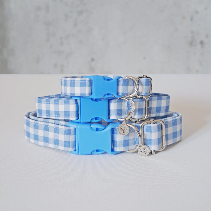 Blue Plaid Dog Collar