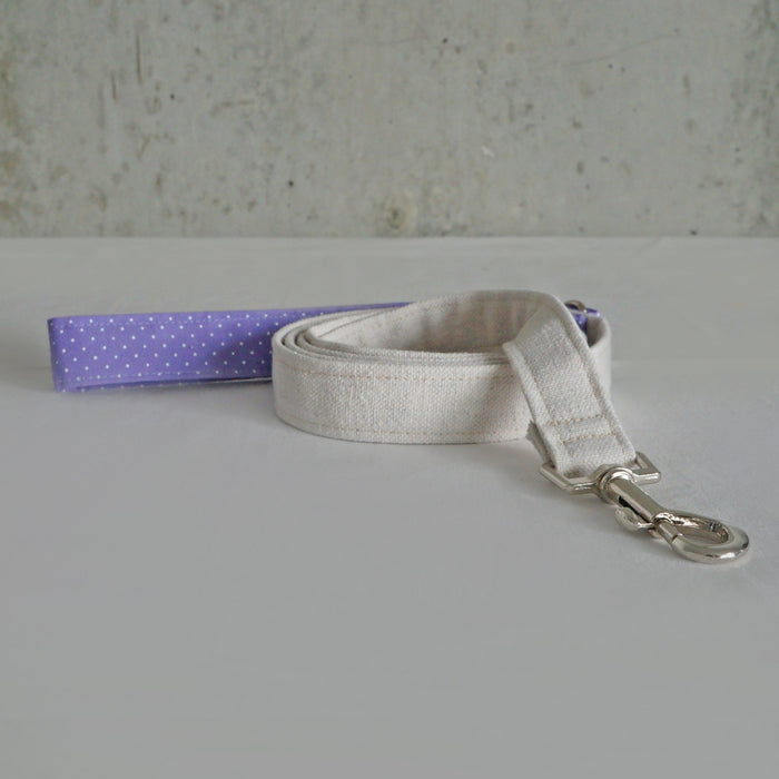 Lilac Dotted Canvas Leash
