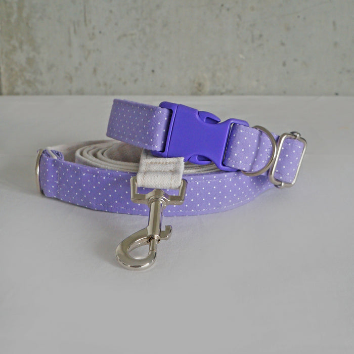 Lilac Dotted Canvas Leash
