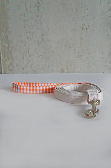 Orange Plaid Canvas Leash