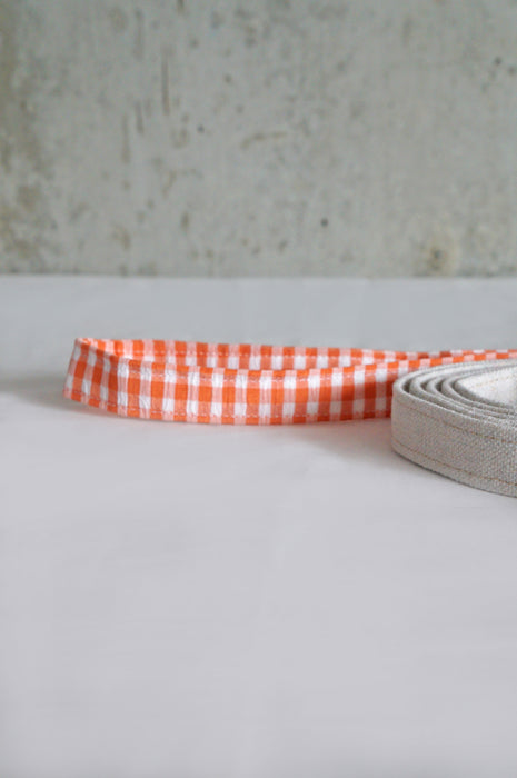 Orange Plaid Canvas Leash