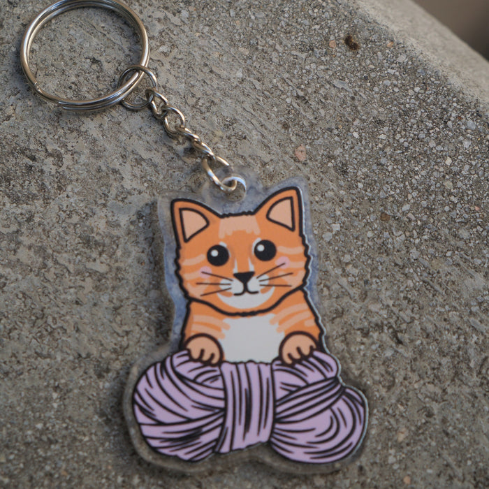 Orange Kitty Keychain
