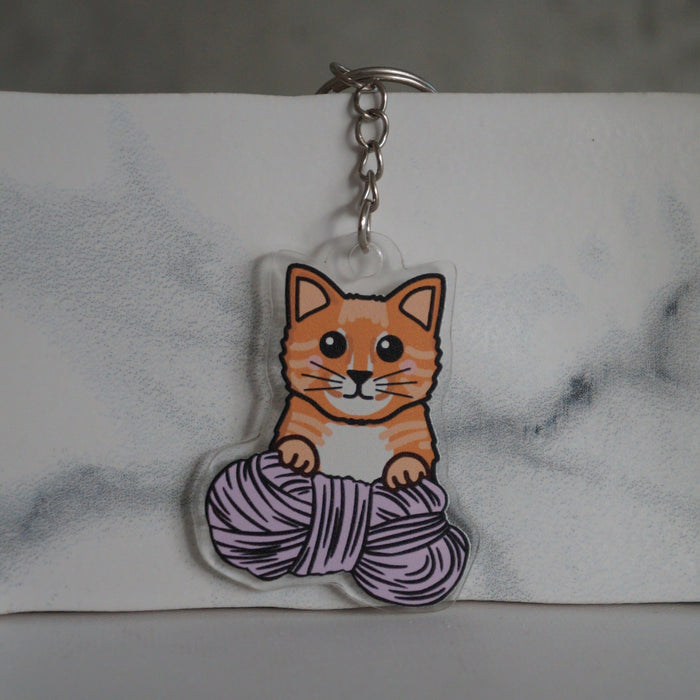 Orange Kitty Keychain